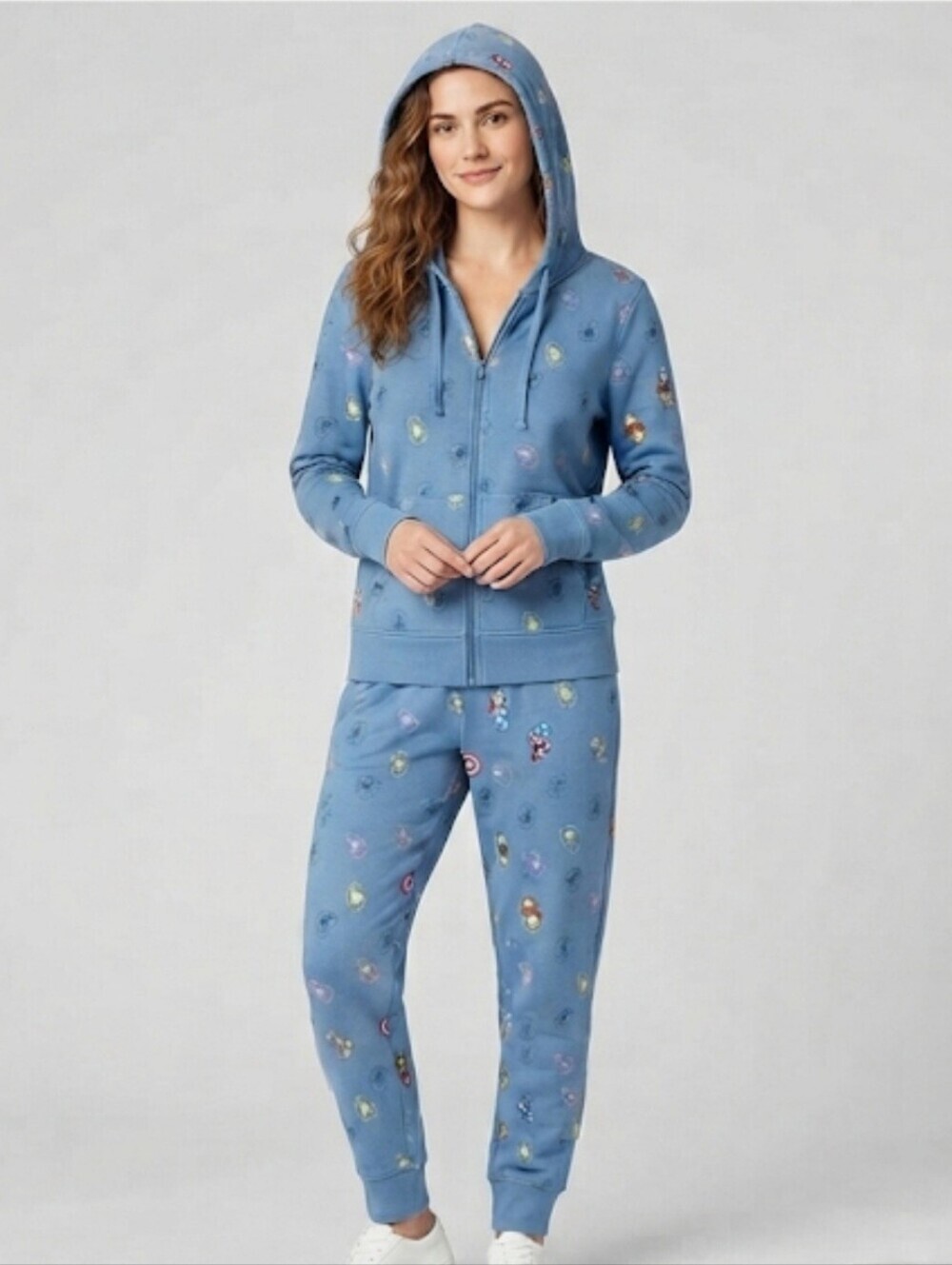 Marvel x Amazon Essentials Light Blue Fleece Hoodie Size M